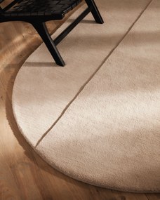 Kave Home - Tappeto ovale Cosima in lana beige Ã˜ 160 x 230 cm
