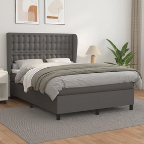 Giroletto A Molle Con Materasso Grigio 140x190 Cm İn Similpelle /
