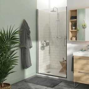 Porta doccia battente Remix, L 97.5-100.5 cm x H 195 cm x SP 8 mm, profilo cromo