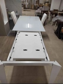 Tavolo da pranzo allungabile moderno bianco 160 x 90