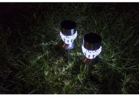 Lampada LED solare CRYSTAL 2xLED-RGB/0,02W/1xAAA cromo opaco