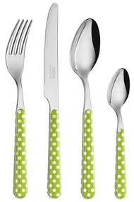 Set 24 Pezzi Posate Moderne - Pois Verde