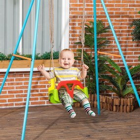 Altalena per Bambini 9-36 Mesi 42x33x120-180 cm in PP e PE con Corda...
