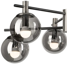 Lampadario a sospensione con supporto rigido LILOU 6xE14/5W/230V cromo opaco/fumé