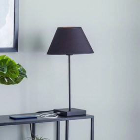 Luminex Lampada da tavolo Table, paralume cono nero-oro