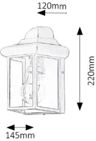 Rabalux 8753 - Applique da esterno NORVICH 1xE27/60W/230V IP43 bianco