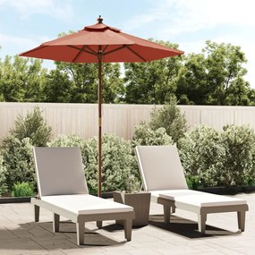 Ombrellone Da Giardino Con Palo İn Legno Terracotta 196x231 Cm /