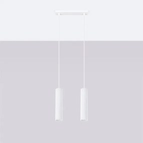 Sollux SL.1536 - Lampadario a sospensione con filo KARBON 2xGU10/10W/230V bianco