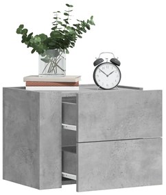 Comodini A Muro 2 Pz Grigio Cemento 45x30x35 Cm /
