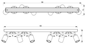 Faretto FLOWER 6xGU10/8W/230V cromo opaco