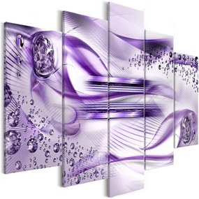 Quadro  Underwater Harp (5 Parts) Wide Violet  Colore Bianco, Dimensioni e Misure 200x100