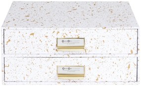Cassettiera con 2 cassetti in oro e bianco Birger - Bigso Box of Sweden