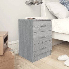 Comodino Grigio Sonoma 38x35x56 Cm İn Legno Multistrato /