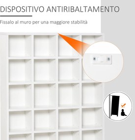 Libreria in Legno 24 Scomparti Bianco 130.5x89x20 cm...