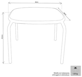 MIDDLE - tavolo da giardino in acciaio