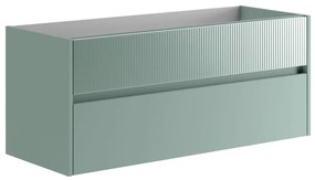 Mobile da bagno sospeso sotto lavabo L 119.5 x H 50 x P 45.5 cm verde opaco, 2 cassetti Niwa