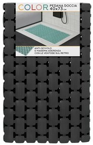 Tappetino antiscivolo doccia nero 40x73 cm in plastica Spring