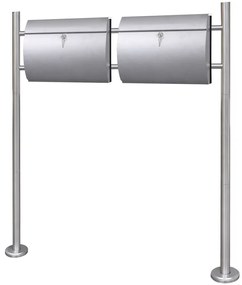 Casetta Della Posta Doppia Con Supporto İn Acciaio Inox /