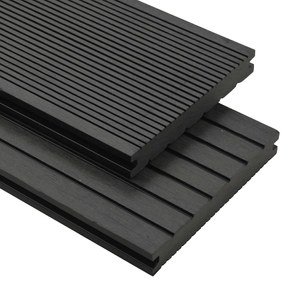 Pavimento Per Esterni İn Wpc Pieno Accessori 16 M² 2,2 M Nero /