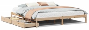 Letto senza materasso 200x200 cm in legno massello di pino