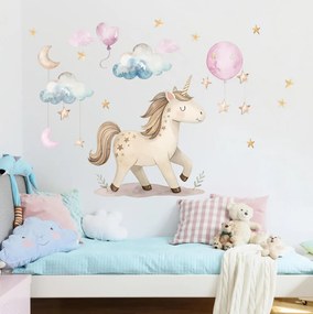 Adesivi decorazioni per pareti - Unicorno e stelle | Inspio