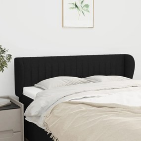 Testiera Ad Orecchio Nera 147x23x78/88 Cm İn Tessuto /