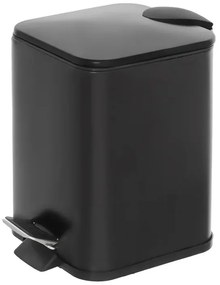 Pattumiera bagno 3lt in acciaio nero con pedale e secchio estraibile