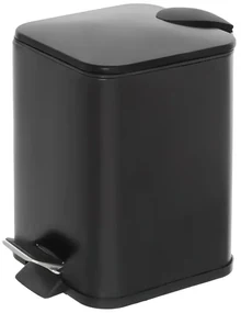Pattumiera bagno 3lt in acciaio nero con pedale e secchio estraibile