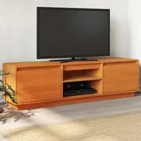 Mobile TV Marrone Cera 140x35x40 cm in Legno Massello di Pino 847131