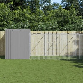 Casetta cani corsa grigio chiaro 214x1069x181cm acciaio zincato
