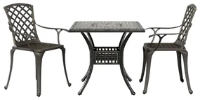 Set da bistrò 3 pz bronzo in alluminio pressofuso