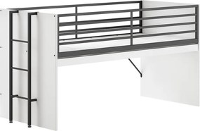 Letto da bambini rialzato bianco con rete inclusa 90x200 cm Sam – Vipack