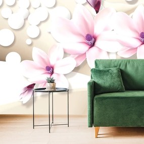 Carta da parati – Magnolia su sfondo astratto