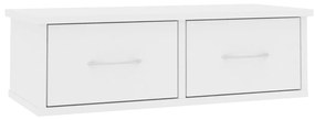 Scaffale con cassetti a parete bianco 60x26x18,5 cm multistrato