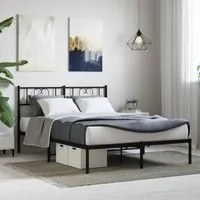 Giroletto con Testiera in Metallo Nero 140x200 cmcod mxl 126693