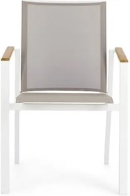 Sedia Da Esterno In Alluminio E Textilene Con Braccioli Cameron Bianco Bizzotto