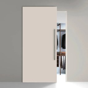 Porta scorrevole Stoccolma con maniglione in legno argento, L 99 x H 221 cm, con binario invisibile reversibile