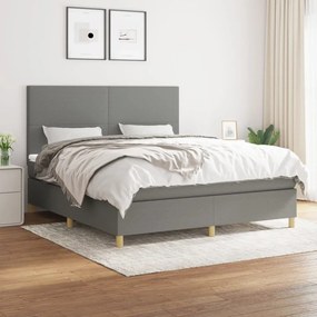 Giroletto A Molle Con Materasso Grigio Scuro 160x200 Cm Tessuto /