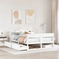 Letto senza Materasso Bianco 140x190 cm Legno Massello di Pino 3307135