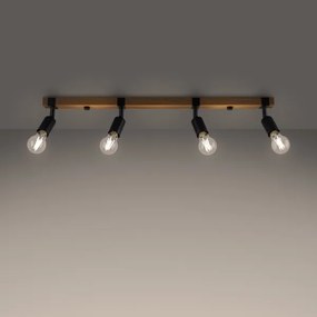 Sollux SL.1298 - Faretto ZUCA 4xE27/15W/230V nero