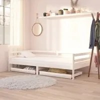 Cassetti per Divano Letto 2 pz in Legno Massello di Pino Bianco 806971