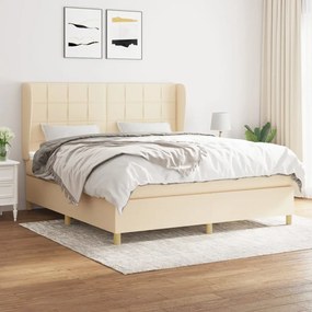 Giroletto A Molle Con Materasso Crema 160x200 Cm İn Tessuto /