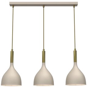 Lampadario a sospensione con filo NOAK 3xE27/15W/230V beige/oro