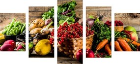 Quadri 5 pezzi – Frutta e verdura fresca