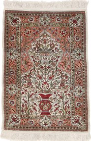 Hereke Tappeto 90x70 Rosa (Tacchino) Annodato A Mano