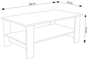 BERRY - tavolino da salotto moderno cm 100 x 55 x 41 h