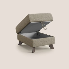 Moon Pouf contenitore e piedini alti in tessuto morbido impermeabile fiammato T03 marrone