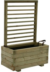 Fioriera con grigliato CAJOU MOERNE con grigliato CERLAND in legno marrone H 120 x L 80 x P 40 cm