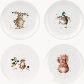 Set di 4 piatti da torta in Fine Bone China Worcester