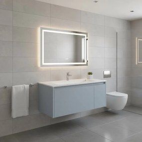 Mobile da bagno sospeso sotto lavabo L 100 x H 40 x P 45.5 cm blu opaco, 1 cassetto, 1 anta Cielo